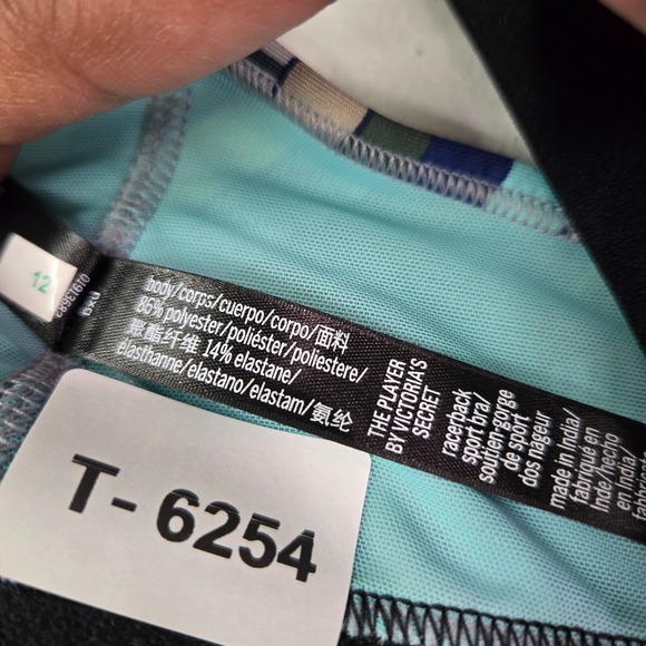 Victoria Secret Women Sports Bra Medium Blue Racerback The Player Unlined - Picture 4 of 9